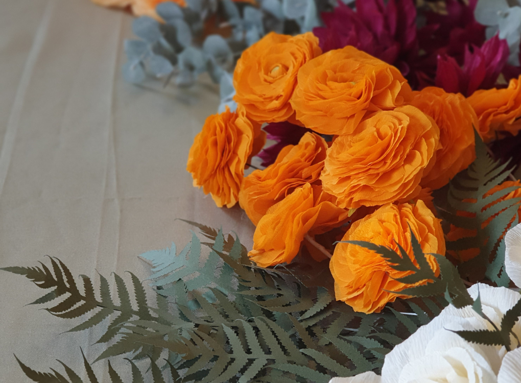 ensemble de fleurs en papier