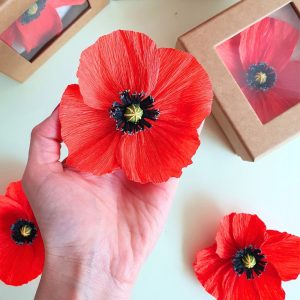 Magnet coquelicot en papier