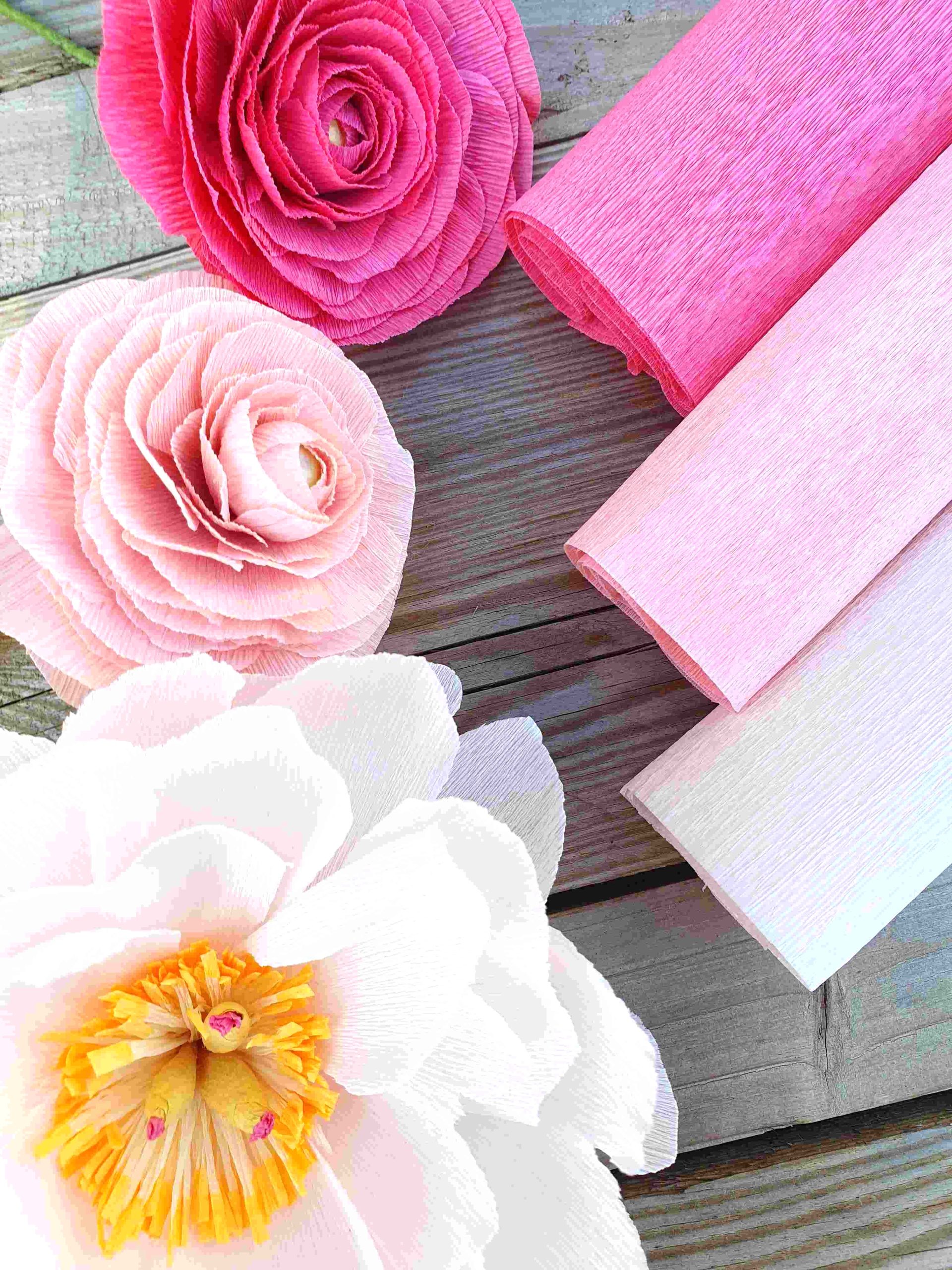 Papier crépon -fleur en papier