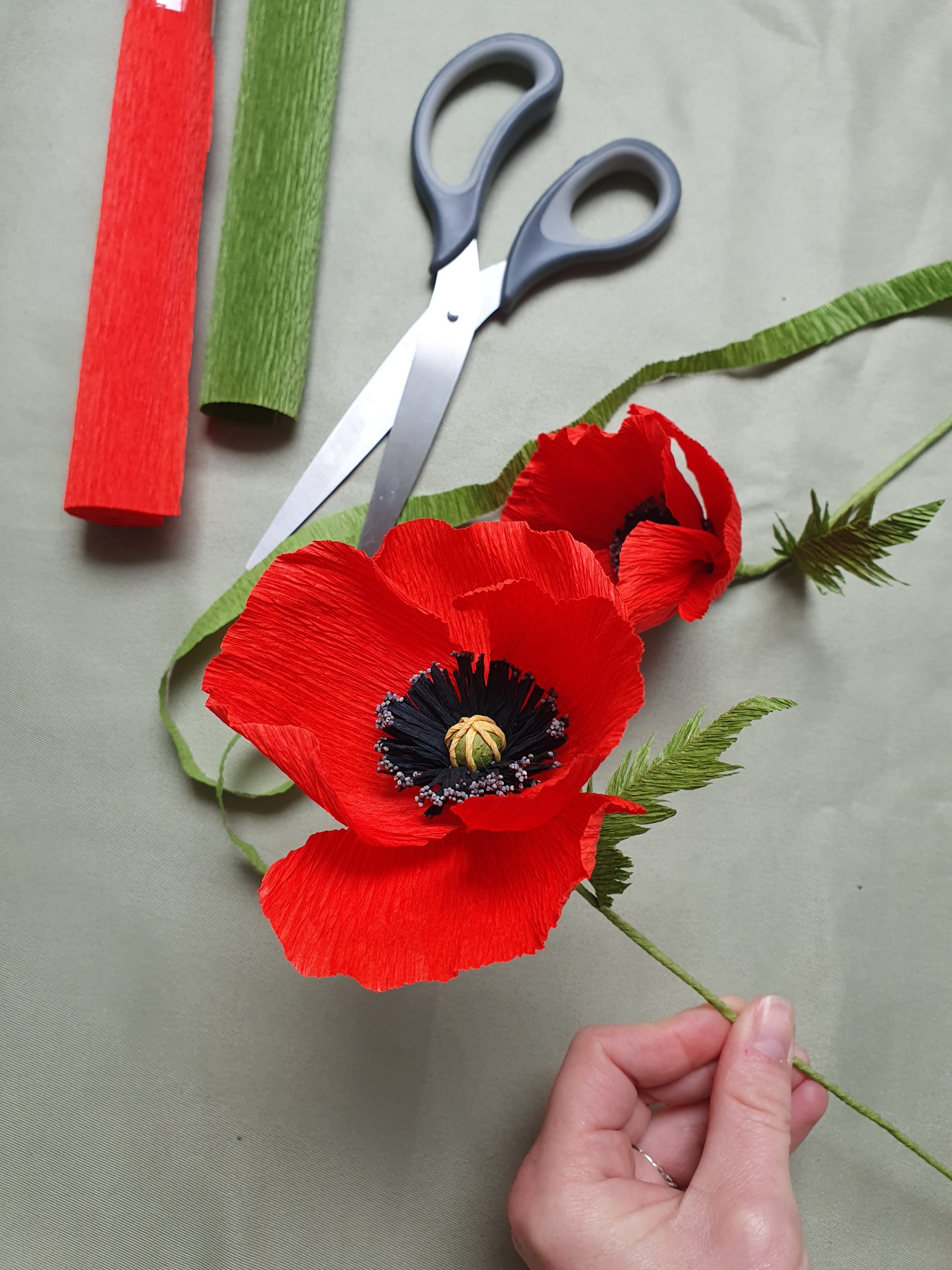 Fleur en papier coquelicot